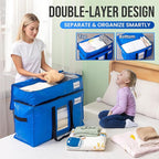 TAILI 2 Tier Extra Large Moving Bags, 2 Pack Blue Heavy Duty Totes - Image 3