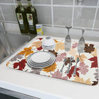 Giwawa Maple Leaf Dish Drying Mat Large 18x24 inches Fall Autumn Colorful - Image 6
