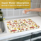 Magic Mushroom Dish Drying Mats Botanical Decorative Absorbent Drying Pad - Image 7