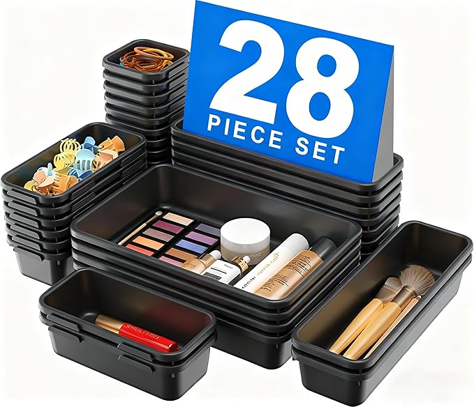 【】 【】 Black Drawer Organizer, Makeup organizer, 【Holds 177 by A-LUGEI