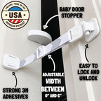 Door Buddy Child Proof Door Lock & Cat Door Stopper. Adjustable Door Strap - Image 4