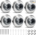 6 Pack Concave Wall Door Bumper Stopper, 304 Stainless Steel Wall Mount by Home