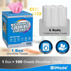 Microfiber Cleaning Cloth, 100 Sheets Microfiber Towels - Image 3