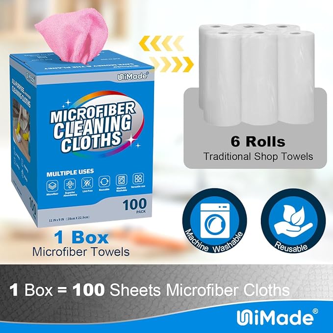 Microfiber Cleaning Cloth, 100 Sheets Microfiber Towels - Image 3