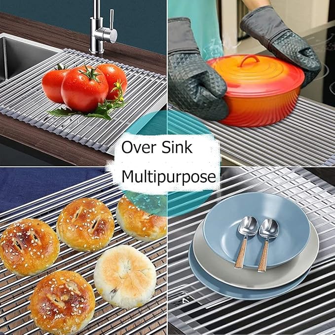 Ahyuan Roll up Dish Drying Rack Over The Sink Kitchen Roll up Sink Drying Rack - Image 2