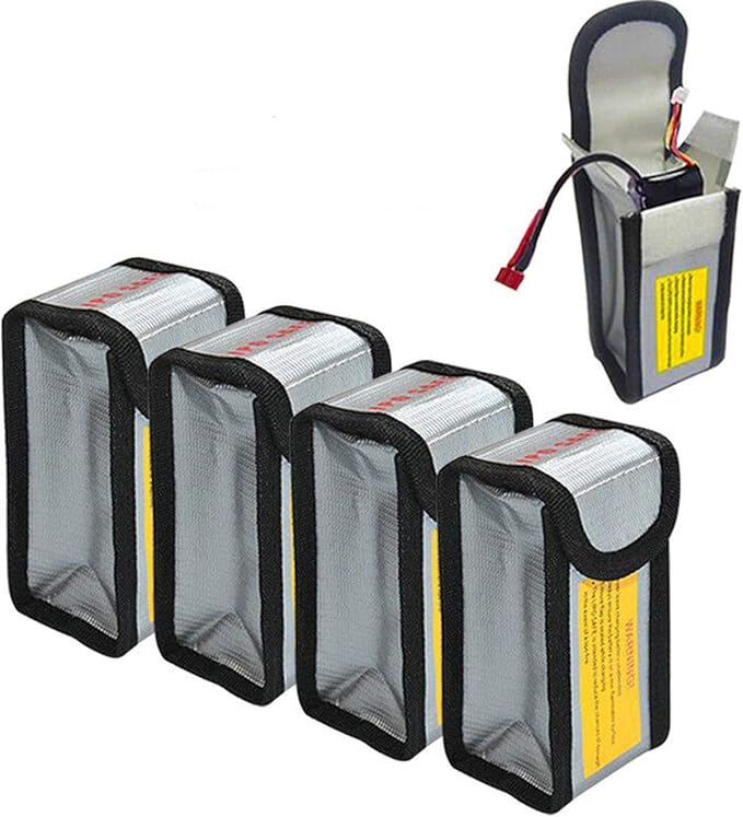 4pcs Lipo Battery Fireproof Explosion proof Bag Storage Guard Safe Pouch 125mm by sccsport