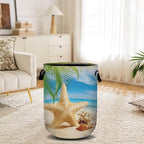 Starfish Seashell Laundry Basket, Ocean Sea Beach Laundry Hamper Collapsible - Image 6