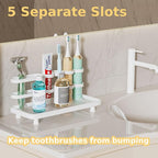 Electric Toothbrush Holder for Bathroom Countertop 5 Metal Slots Toothpaste - Image 2