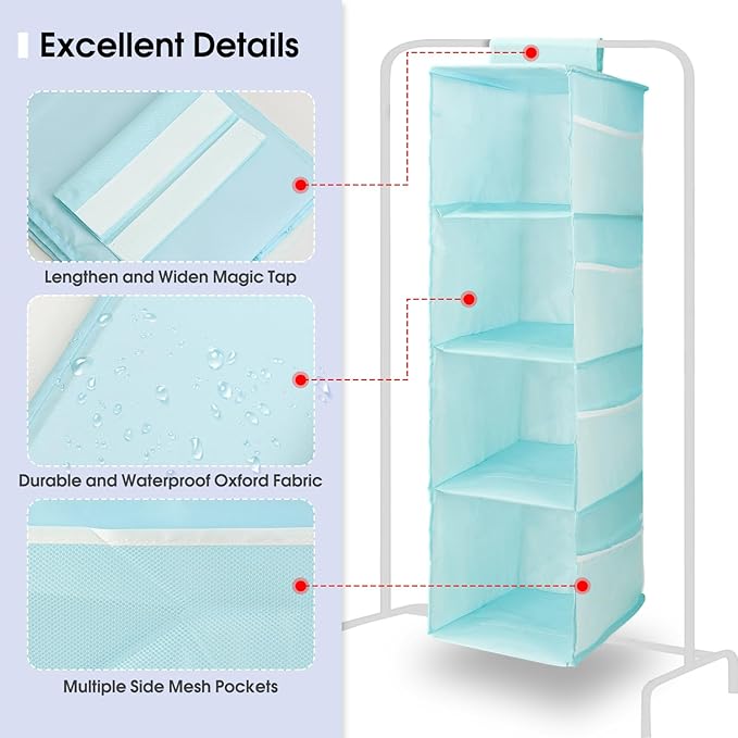 PetsHome 4-Shelf Hanging Closet Organizer, Space Saver, Closet Hanging Storage - Image 4