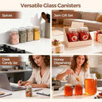 ComSaf Small Glass Jars with Airtight Lid Set of 12, Spice Jars 8 oz, Mason Jar - Image 7