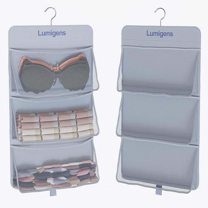Sock & Underwear Storage Organizer, Hanging Closet Organizer by Lumigens