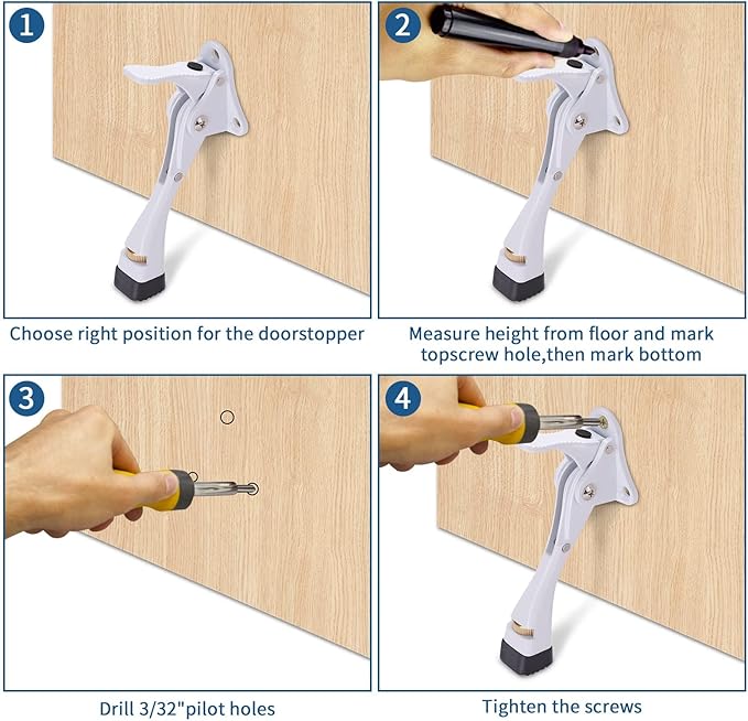 Gotega Door Stopper, 2 Packs Kickdown Door Stop - Image 6