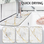 MCALK Marble White Kitchen Sink Faucet Mat Splash Guard, Absorbent Quick-Dry - Image 2