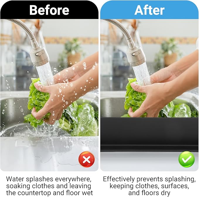 19.29 inch Sink Water Splash Guard, Silicone Sink Splash Guard, Backsplash - Image 4