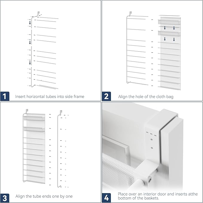 Whitmor 27 Pair Over The Door Shoe Organizer, 11 Tier Hanging Shoe Organizer - Image 5