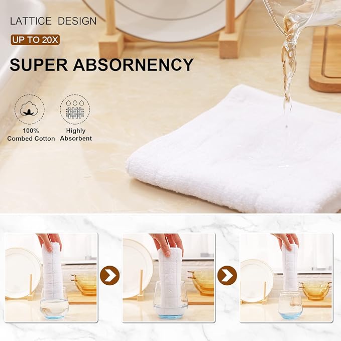 Mordimy 100% Cotton Terry Cloth Kitchen Towels, Super Soft and Absorbent Dish - Image 3