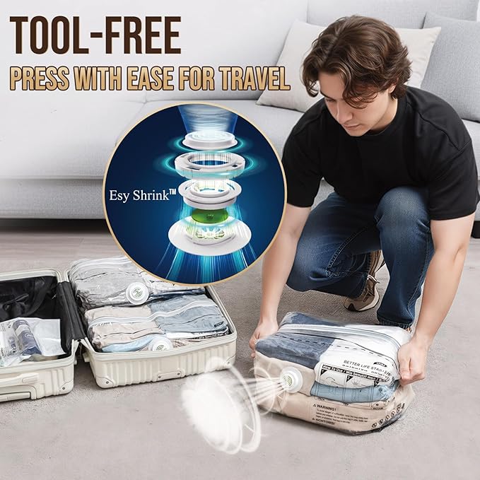 TAILI 12 Pack Cube Vacuum Storage Bags, Medium Size, Vacuum Seal Bags - Image 4