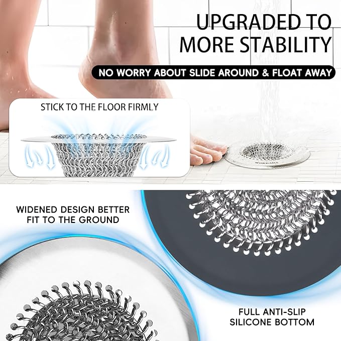 Bathtub Drain Hair Catcher, Wokdada Fast Drainage Shower Drain Hair Catcher - Image 6