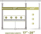 Hanging Closet Rod, 17-28In Width and Up to 32In Height Closet Extender - Image 3