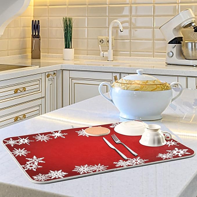 Super Absorbent Dish Drying Mat, Microfiber Fast-Drying Dish Mat, Kitchen Dish - Image 6