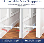 Adjustable Door Stoppers for Bottom of Door, 3.07-4.45 in Aluminum White Door - Image 3