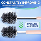 BOOMJOY Toilet Brush and Holder Set, Silicone Toilet Bowl Cleaner Brush - Image 4