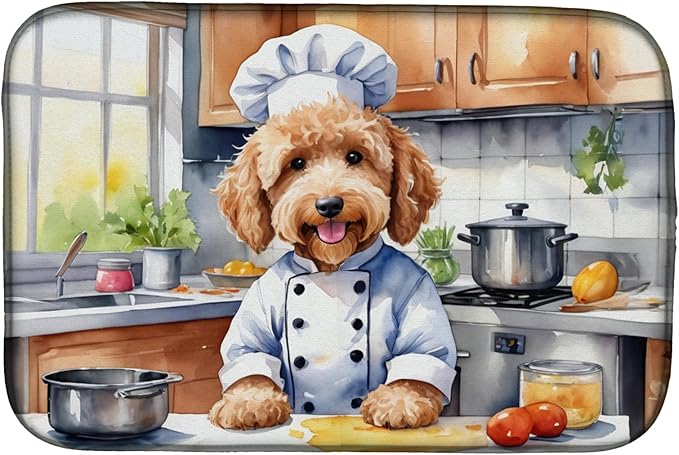 Caroline's Treasures DAC6258DDM Goldendoodle The Chef Dish Drying Mat Absorbent by CarolinesTreasures