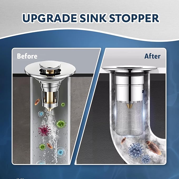 2 Pack Bathroom Sink Drain Strainer, Universal Sink Stopper - Image 4