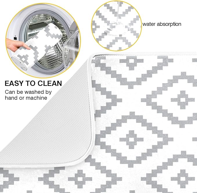 Super Absorbent Dish Drying Mat, Microfiber Fast-Drying Dish Mat, Kitchen Dish - Image 2