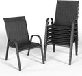 Patio Dining Chairs Set of 6, Outdoor Stackable Dining Chairs High Back, Patio Furniture for Backyard, Porch, Garden, Poolside (Dark Grey) by VonzoyHome