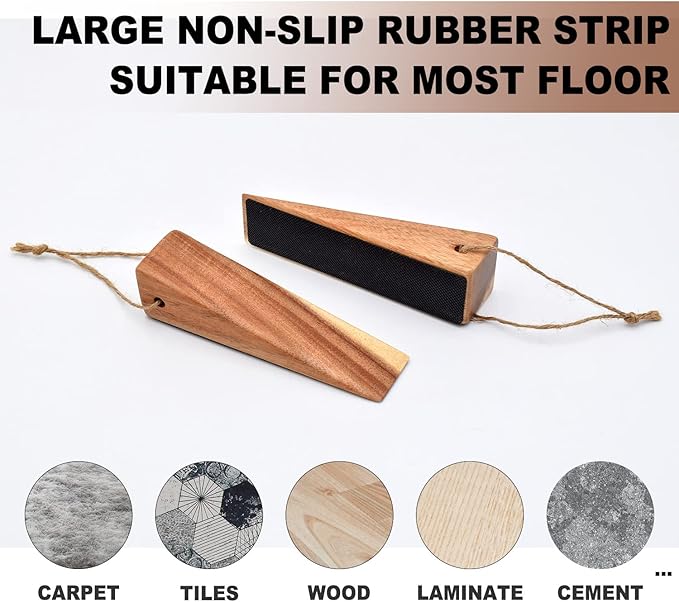 Wooden Door Stoppers, Large Wood Door Wedges - Image 7