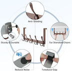 TICONN Over The Door Hooks, 5 Heavy Duty Tri Coat Rack All Metal Coat Hanger - Image 8