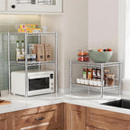 Xcity Storage Shelves, 2 Tier Heavy Duty Metal Shelving Unit with Wheels, 700 LBS Capacity Adjustable Steel Wire Shelf Organizer for Pantry, Kitchen, Garage, 14" D x 24" W x 20" H, Chrome - Image 5