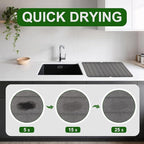 Stone Drying Mat for Kitchen Counter, 2 Pack 16''x12'' Quick Dish Drying Stone - Image 5