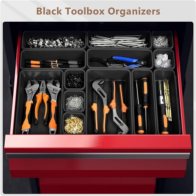 A-LuGei 【 & 5 Size】 Tool Box Organizer Tray Divider Set, 【Black】 - Image 4