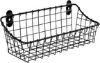 Spectrum Small Wire Wall Basket Matte Black Mounted Rustic Wall Bin, Vintage by Spectrum