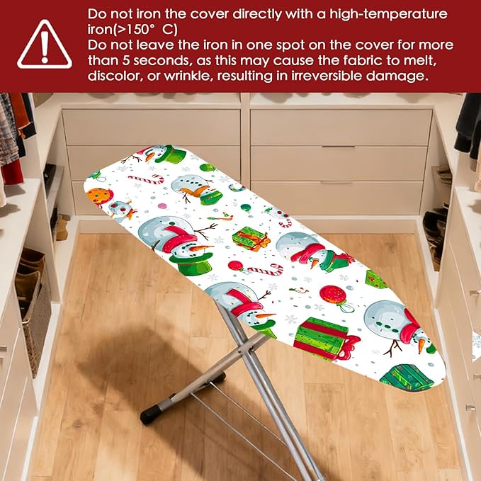 Nuxovilar Ironing Board Cover Winter Snowman Collage Pattern Polyester 15x54 - Image 4