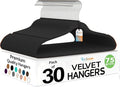 Premium Velvet Hangers 30 Pack Ultra Thin Non Slip Adult Felt Space Saving Suit by TECHZOO