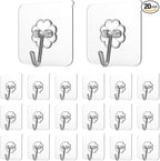 Adove Adhesive Hooks for Hanging, Heavy Duty Wall Hooks 20 Pack, Removable by Unknown