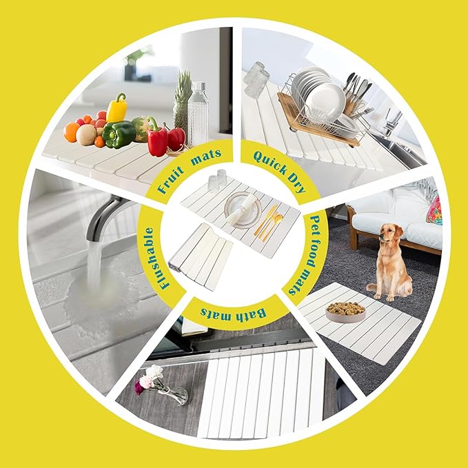 Large Stone Drying Mat for Kitchen Counter, 24x16 Inch Fast Drying & Super - Image 6