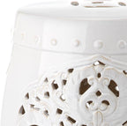 Safavieh Flora Glazed Ceramic Decorative Garden Stool, Antique White (ACS4527A) - Image 2
