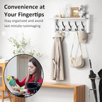 Coat Rack Wall Mount with Shelf, 17.1 Inch Coat Hanger Walls Mounted, Hat Rack - Image 5