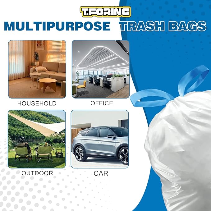 2 Gallon Trash Bags Drawstring 0.96 Mil - Image 6