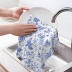 Chinoiserie Floral Kitchen Dish Towels 16x24 Inch, Chinoiserie Decor - Image 3