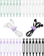 Ortarco 28 Pcs Silicone Cable Ties Reusable, Cable Cord Organizer Straps by Ortarco