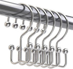Titanker Shower Curtain Hooks Chrome, Minimalist Simple Double Glide Shower by Titanker