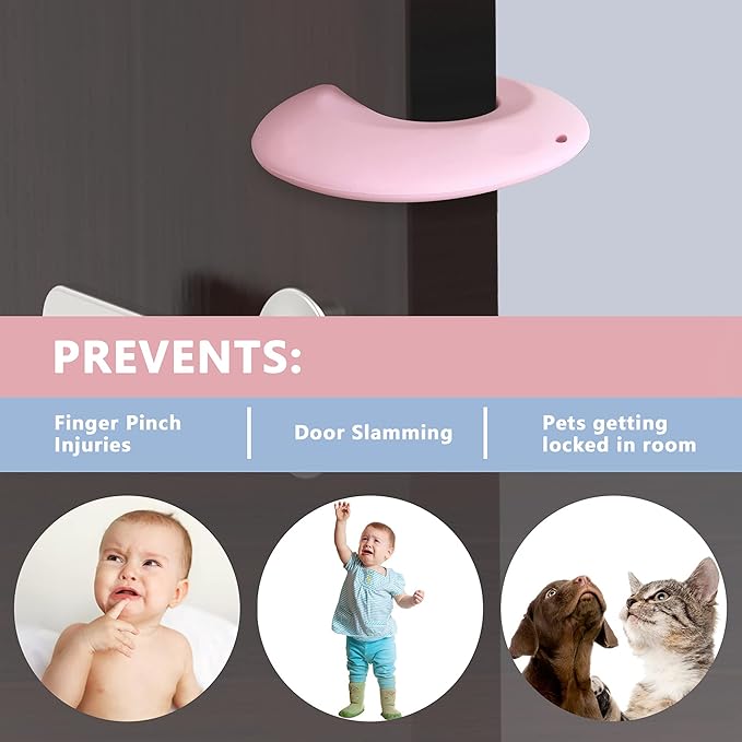 Door Pinch Guard and Door Slam Stopper, Durable Silicone Door Finger Pinch Guard - Image 2