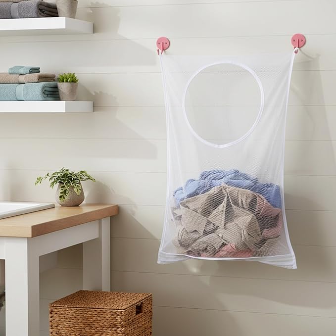 Hanging Laundry Hamper Bag, Breathable Mesh Laundry Hamper over the Door - Image 7