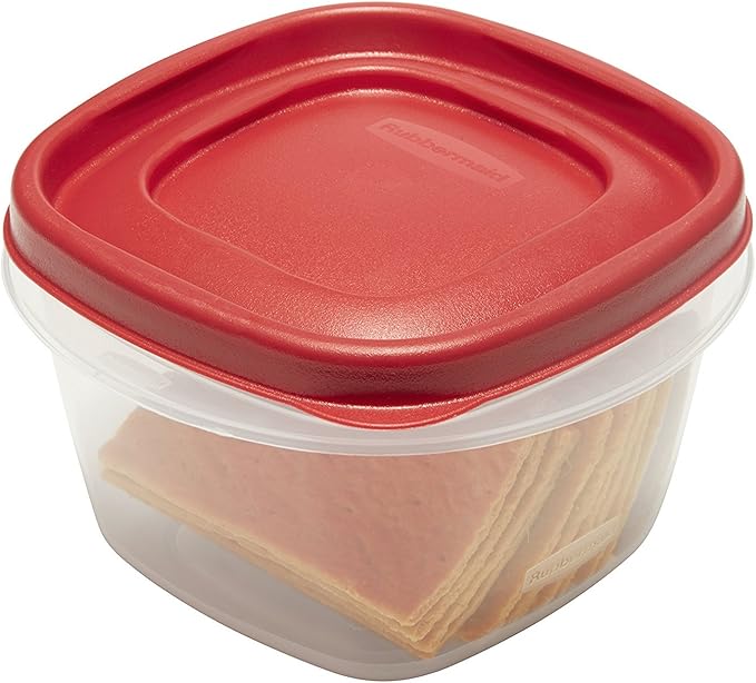 Rubbermaid Easy Find Lids Food Storage Containers, 2 Cup, Racer Red, 4-Piece Set - Image 2