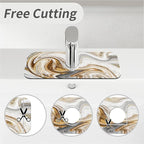 Kitchen Sink Splash Guard，White-grey gold marble Faucet Mat Sink Gadgets-Super - Image 5